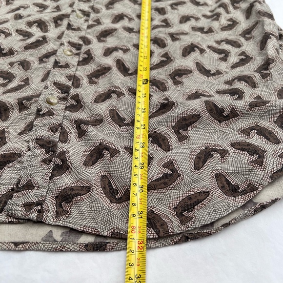 Columbia Vintage Cotton Button Down Fishermen's Short Sleeve Shirt Retro Large - Picture 2 of 7